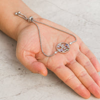 Silver Plated Chakra Tree of Life Bracelet Created with Zircondia® Crystals