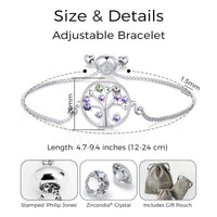 Silver Plated Chakra Tree of Life Bracelet Created with Zircondia® Crystals