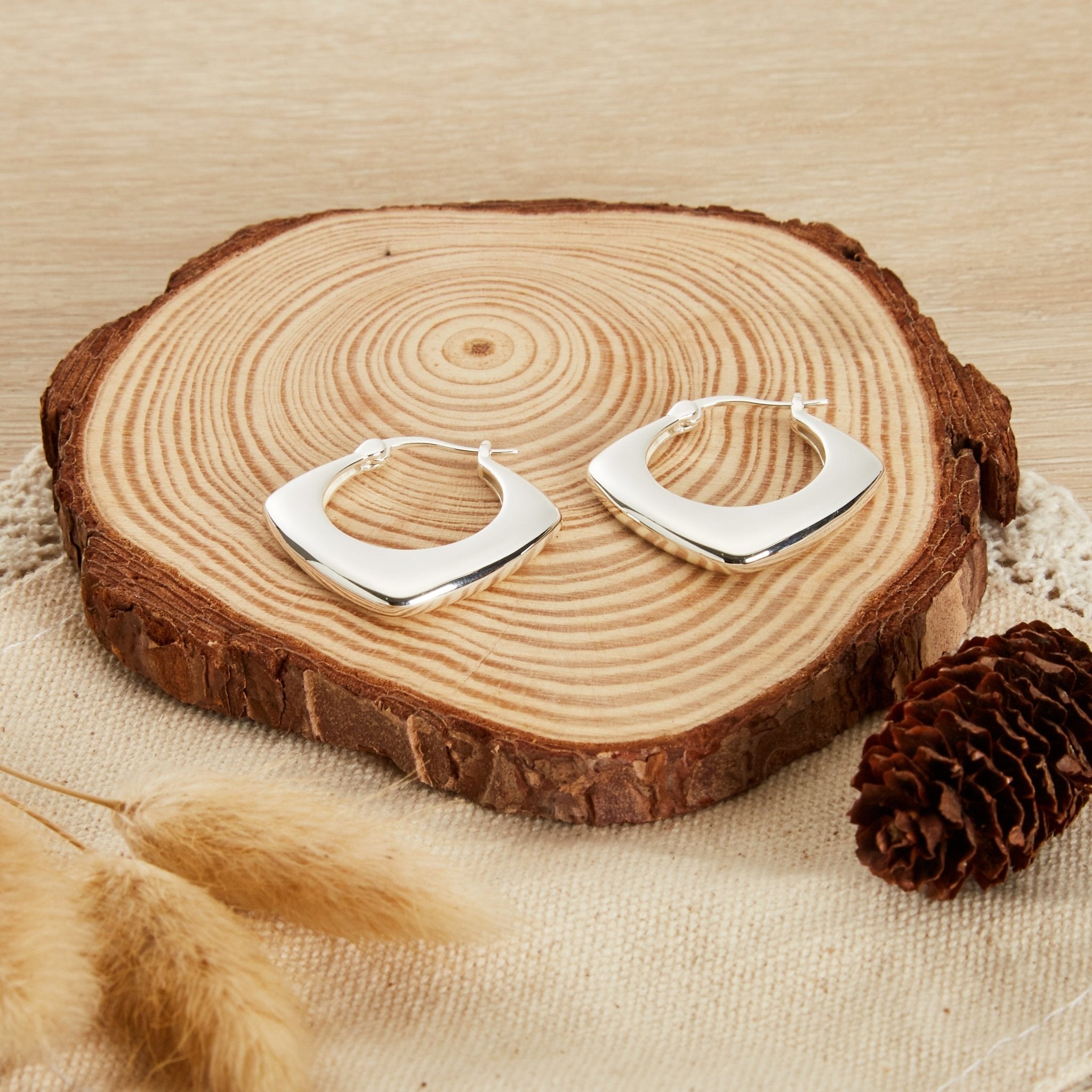 Silver Plated Chunky Hoop Earrings