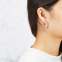 Silver Plated Chunky Hoop Earrings