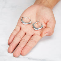 Silver Plated Chunky Hoop Earrings