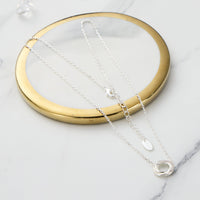 Silver Plated Circle Knot Necklace Created with Zircondia® Crystals