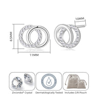 Silver Plated Circle Link Earrings Created with Zircondia® Crystals
