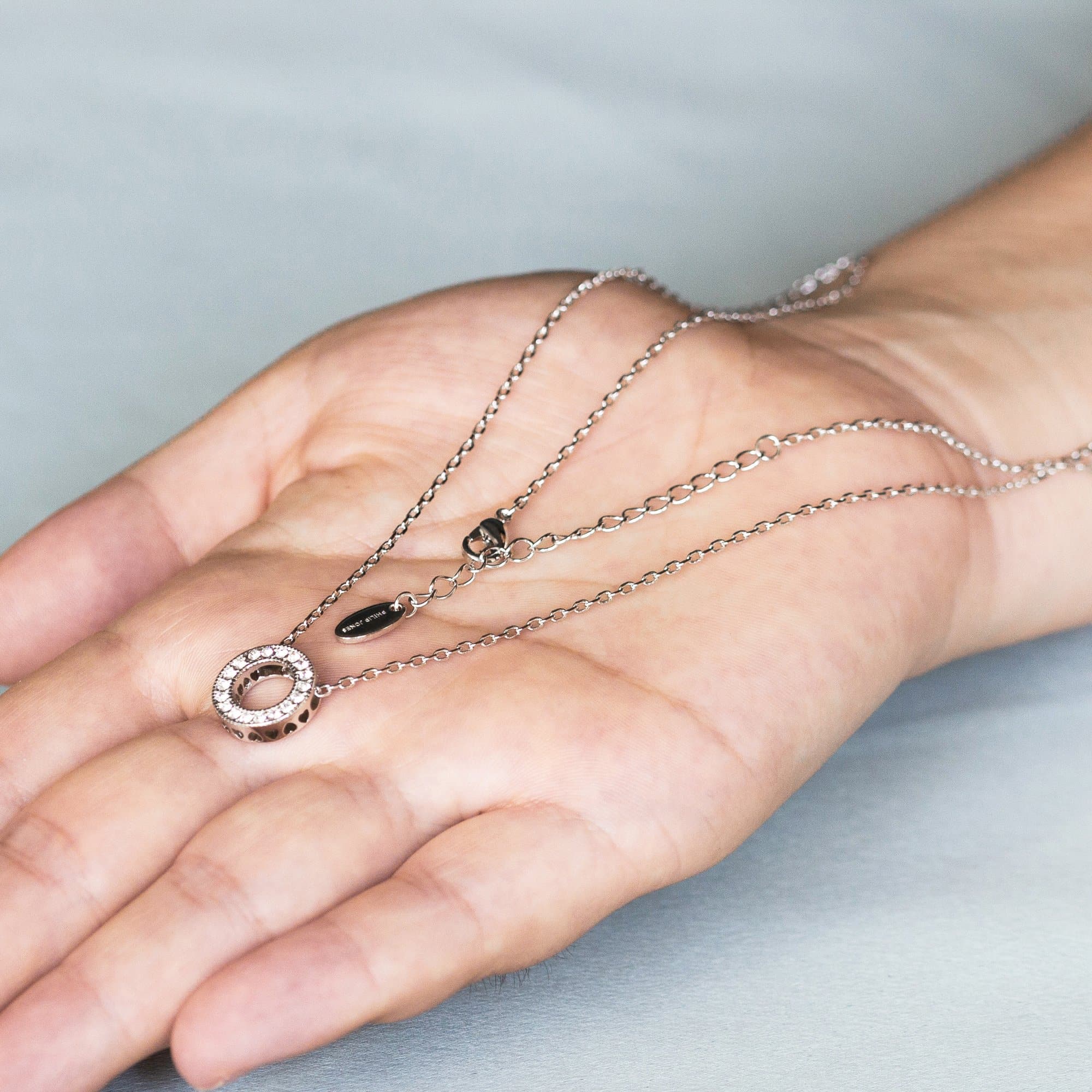 Silver Plated Circle of Life Necklace Created with Zircondia® Crystals