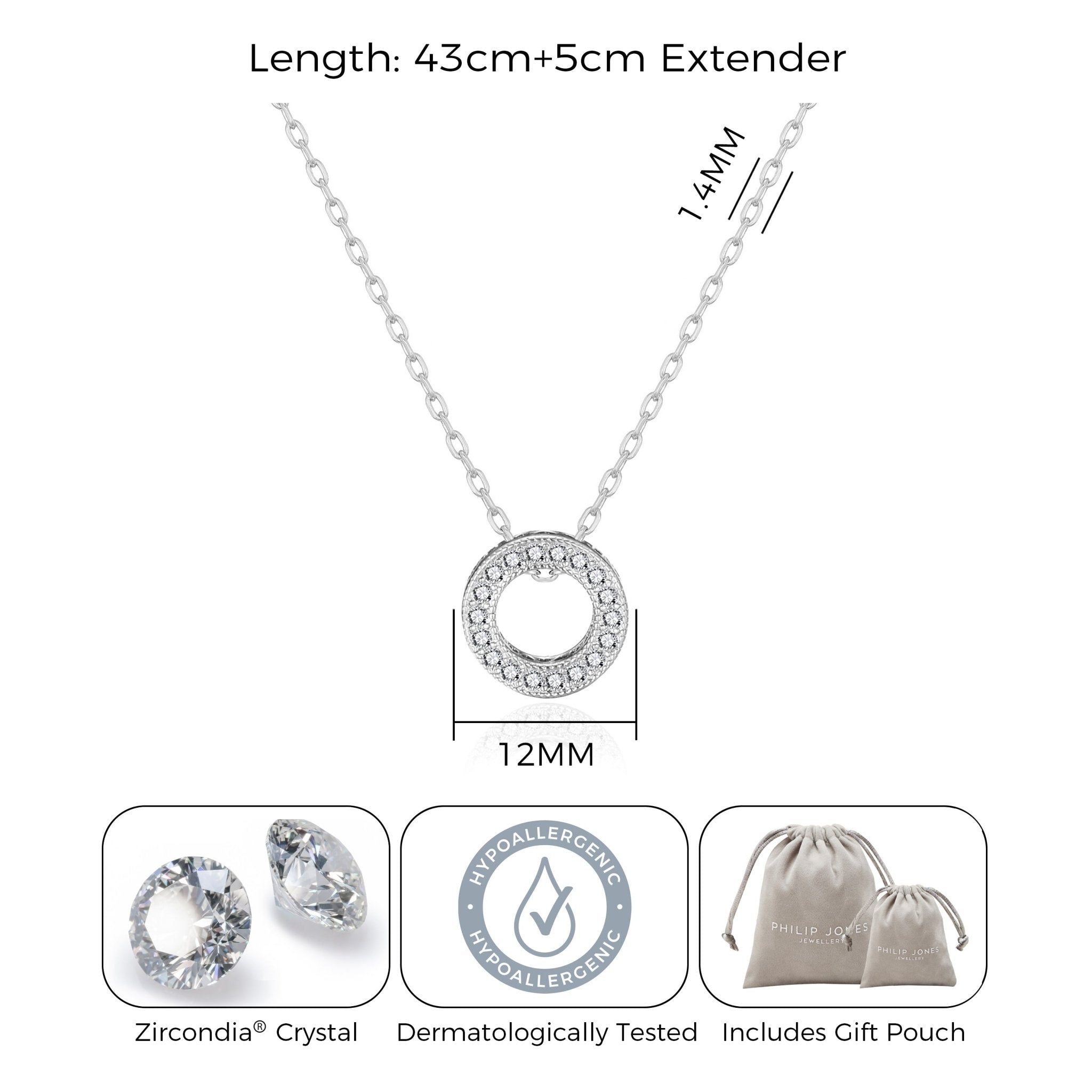 Silver Plated Circle of Life Necklace Created with Zircondia® Crystals