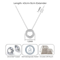 Silver Plated Circle of Life Necklace Created with Zircondia® Crystals
