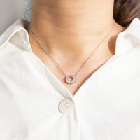 Silver Plated Circle of Life Necklace Created with Zircondia® Crystals