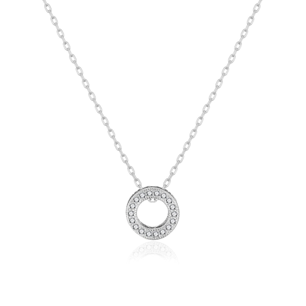 Silver Plated Circle of Life Necklace Created with Zircondia® Crystals