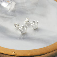 Silver Plated Crown Stud Earrings