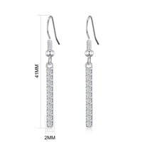 Silver Plated Crystal Bar Drop Earrings Created with Zircondia® Crystals