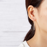 Silver Plated Crystal Bar Drop Earrings Created with Zircondia® Crystals