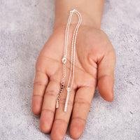 Silver Plated Crystal Bar Drop Necklace Created with Zircondia® Crystals