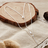 Silver Plated Crystal Bar Drop Necklace Created with Zircondia® Crystals