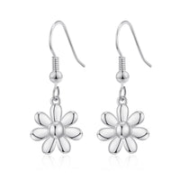 Silver Plated Daisy Drop Earrings
