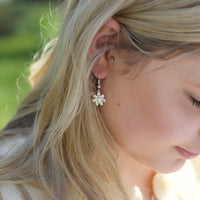 Silver Plated Daisy Drop Earrings