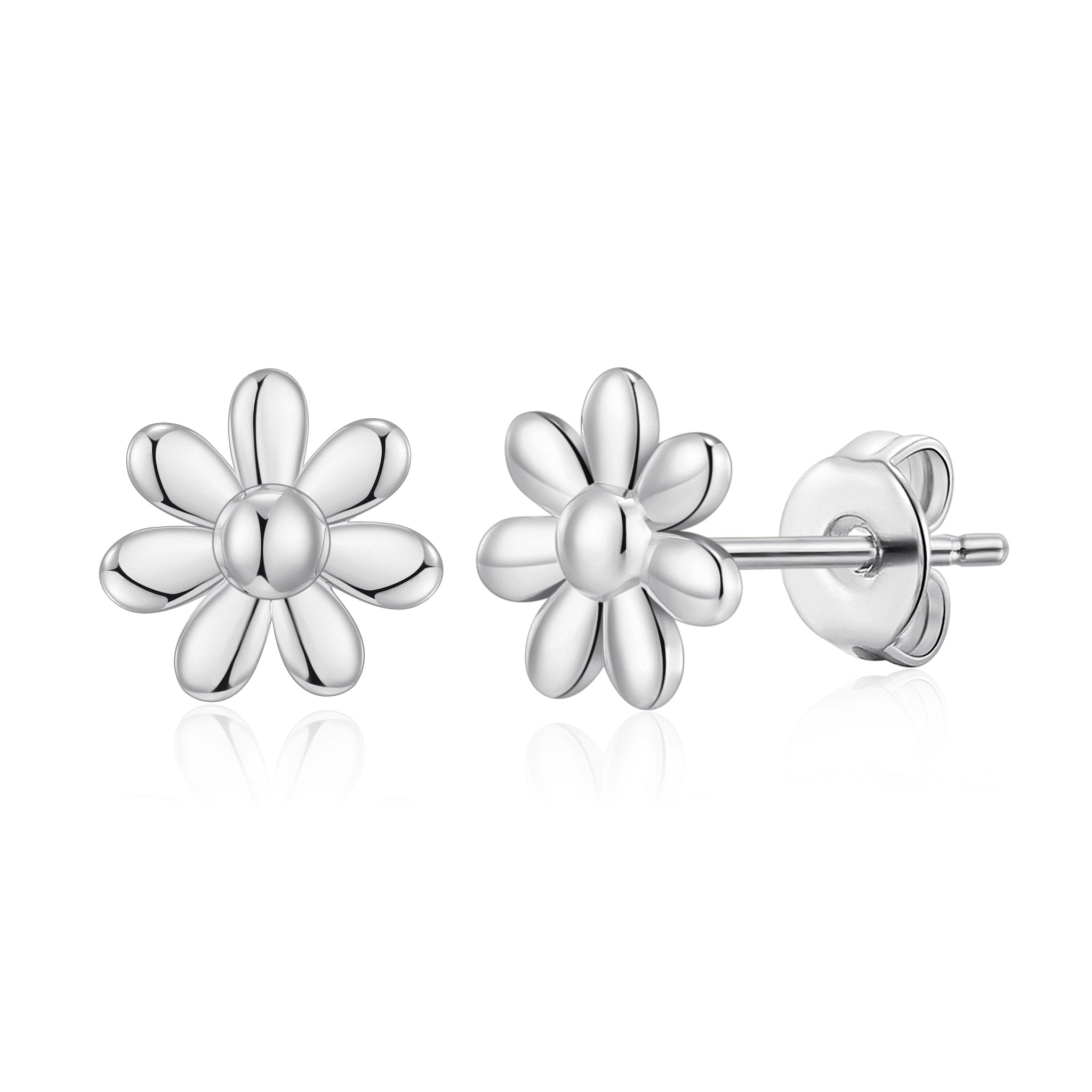 Silver Plated Daisy Earrings
