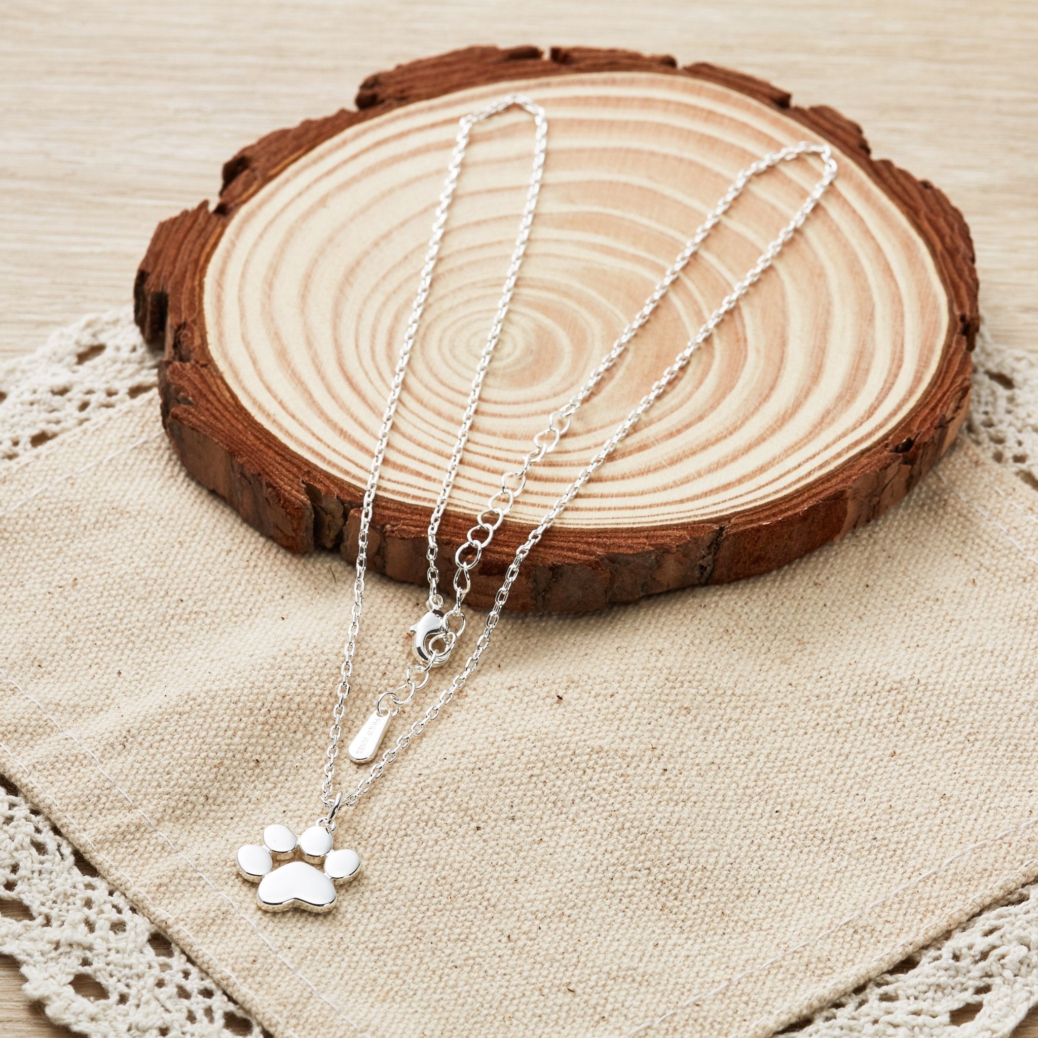 Silver Plated Dog Paw Necklace