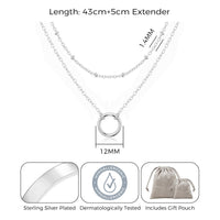 Silver Plated Double Layered Circle Necklace