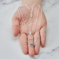 Silver Plated Double Layered Heart Necklace