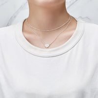 Silver Plated Double Layered Heart Necklace