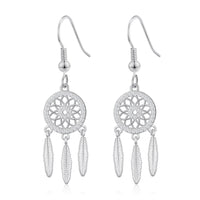 Silver Plated Dream Catcher Drop Earrings Created with Zircondia® Crystals