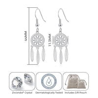 Silver Plated Dream Catcher Drop Earrings Created with Zircondia® Crystals