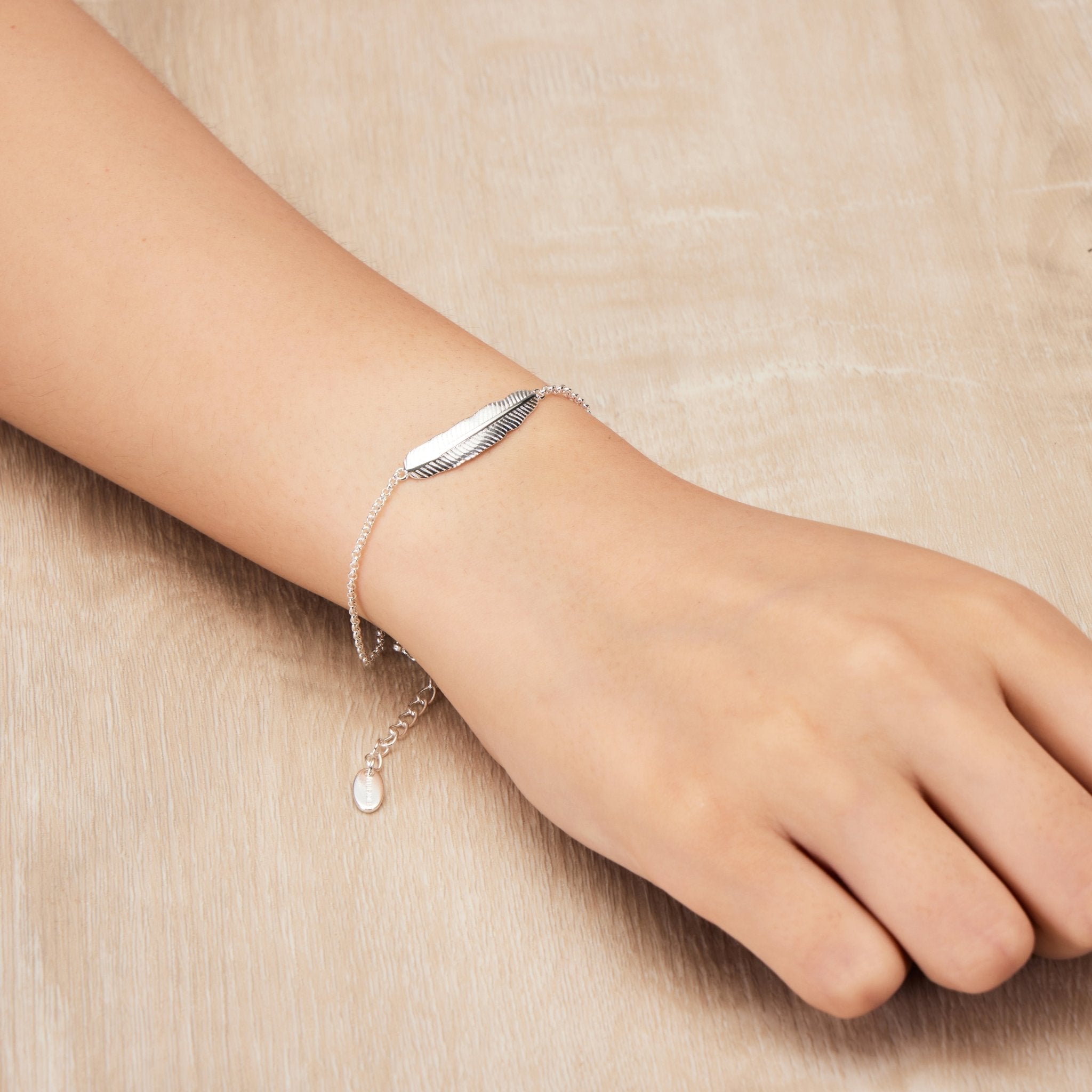 Silver Plated Feather Bracelet