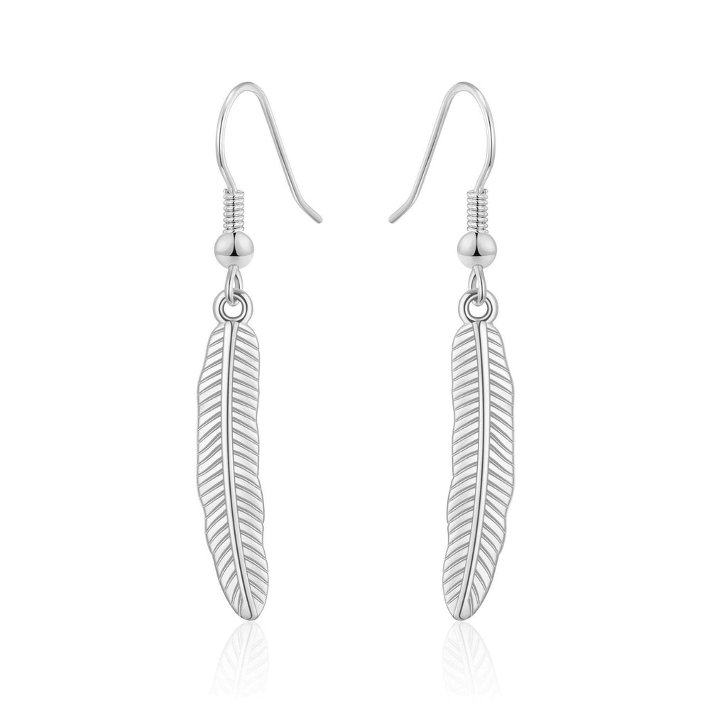 Silver Plated Feather Earrings