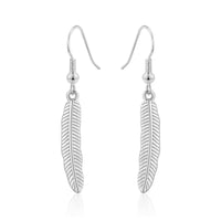 Silver Plated Feather Earrings
