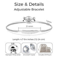 Silver Plated Feather Friendship Bracelet Created with Zircondia® Crystals