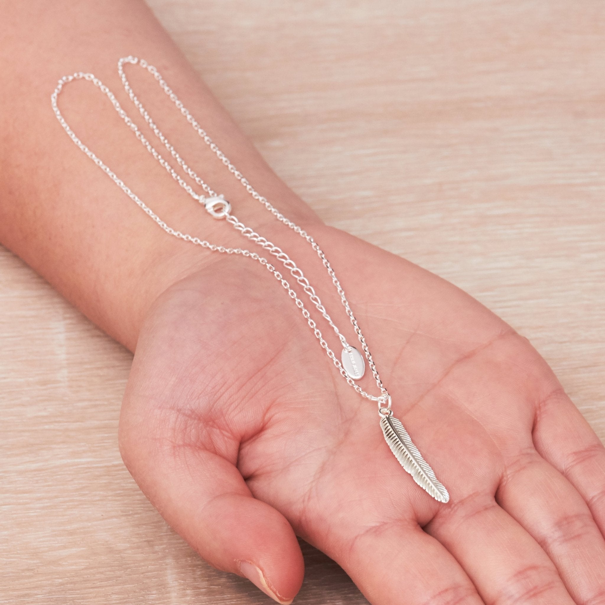 Silver Plated Feather Necklace