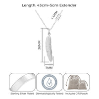Silver Plated Feather Necklace