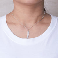 Silver Plated Feather Necklace
