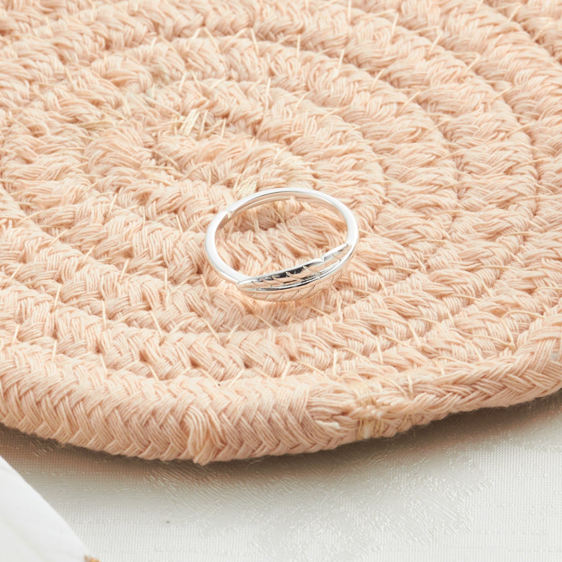 Silver Plated Feather Ring