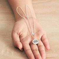 Silver Plated Filigree Disc Little Sister Necklace