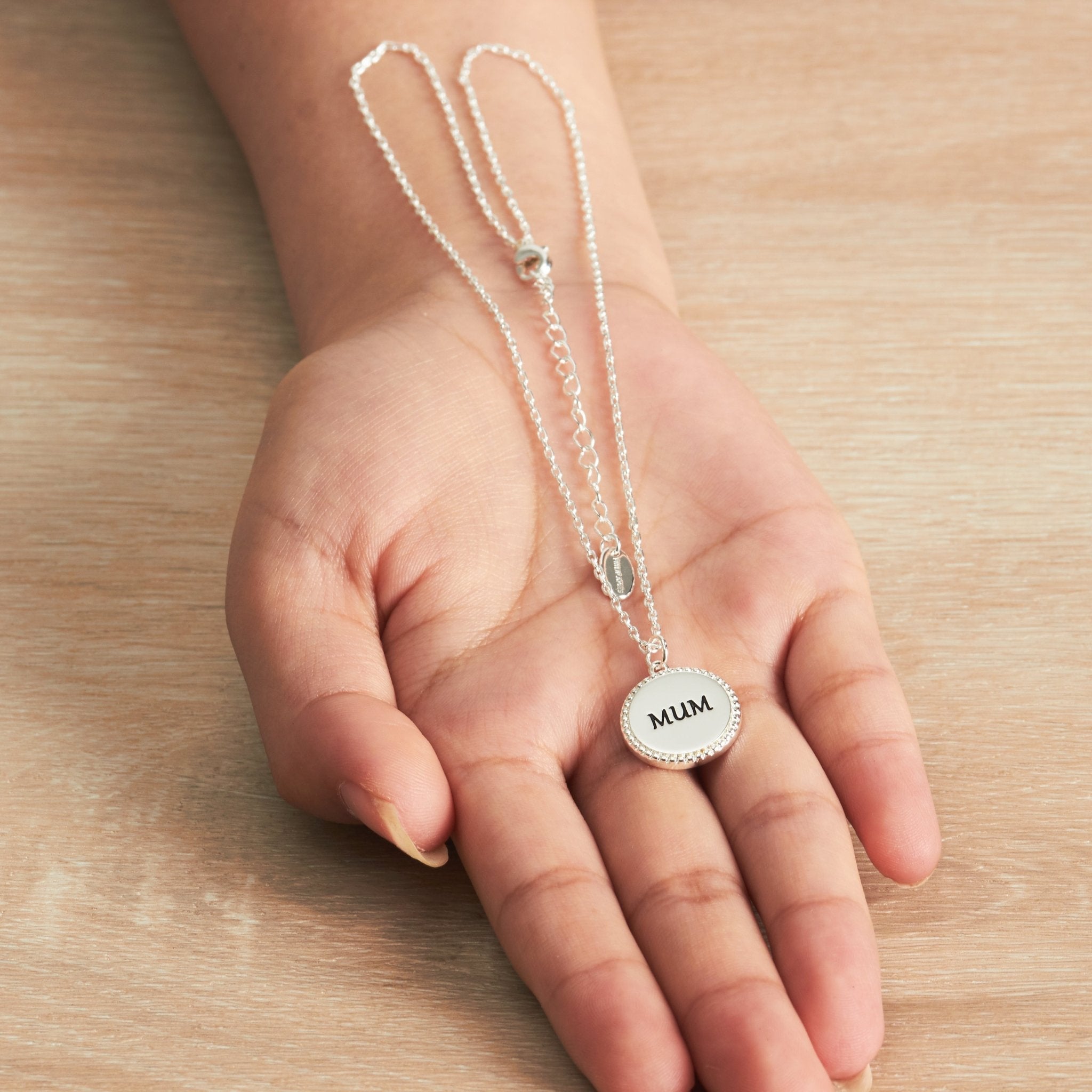 Silver Plated Filigree Disc Mum Necklace