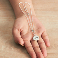 Silver Plated Filigree Disc Mum Necklace