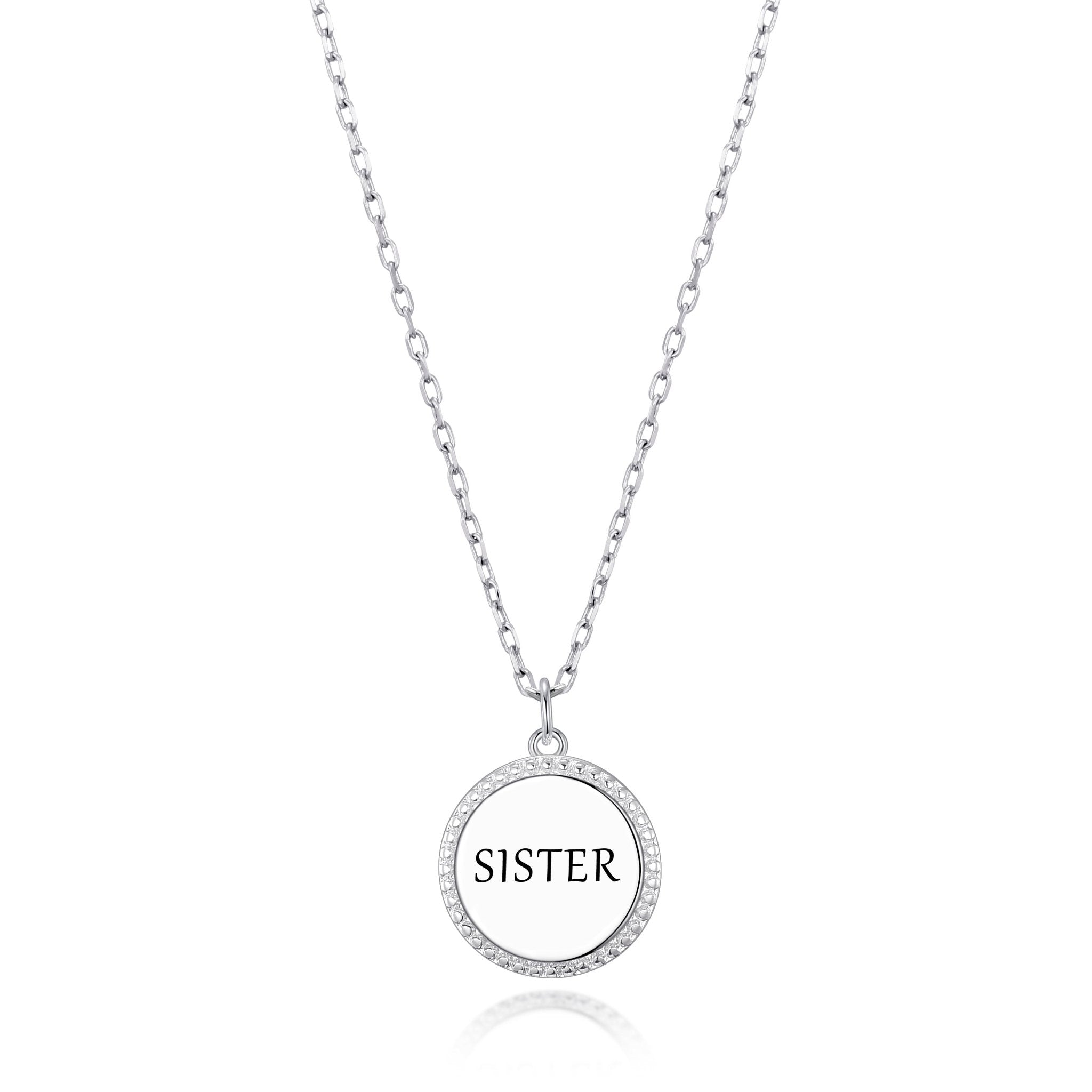 Silver Plated Filigree Disc Sister Necklace