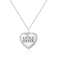 Silver Plated Filigree Heart Little Sister Necklace