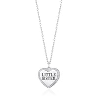 Silver Plated Filigree Heart Little Sister Necklace