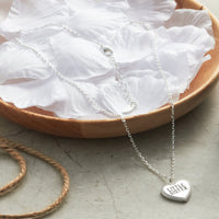 Silver Plated Filigree Heart Little Sister Necklace