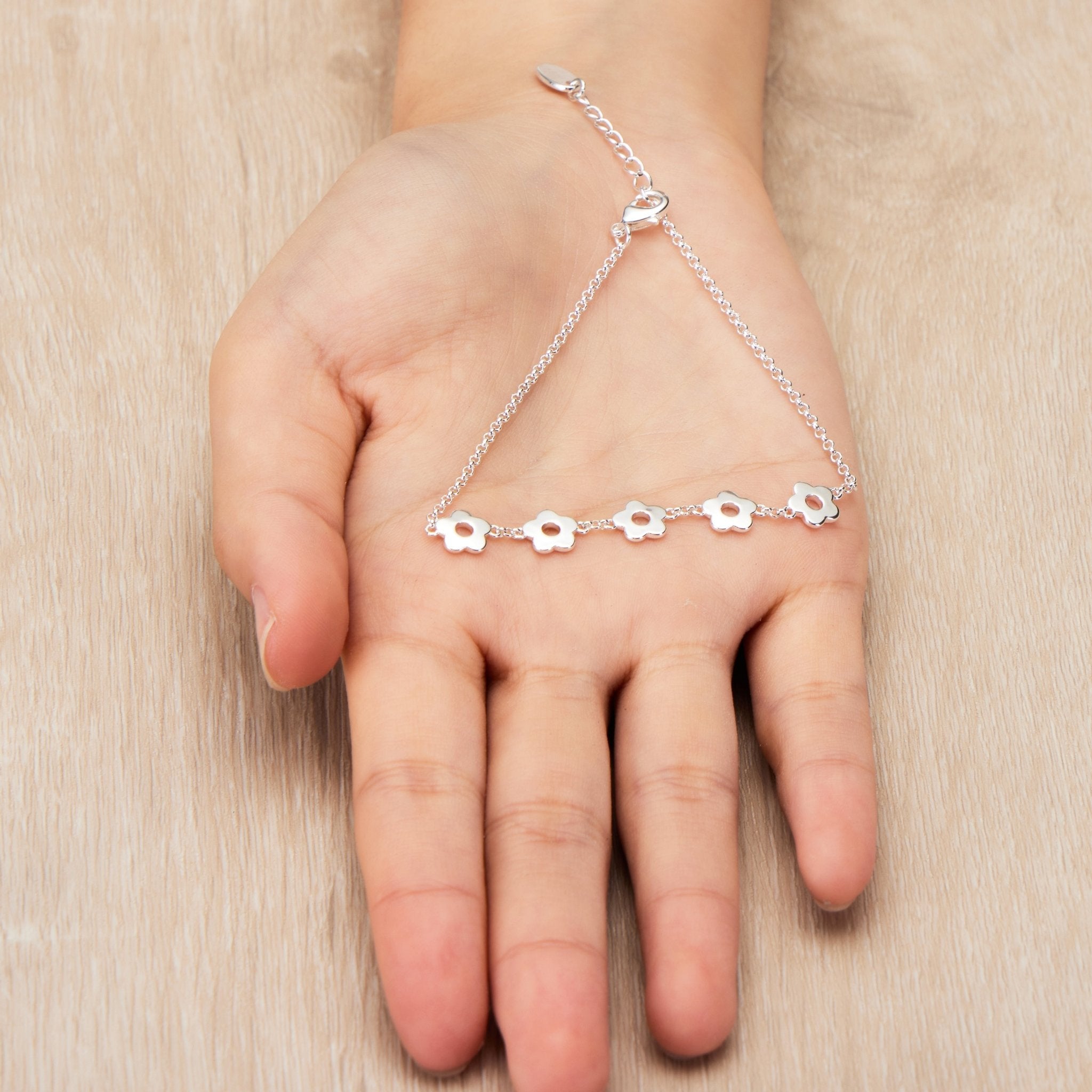 Silver Plated Flower Bracelet