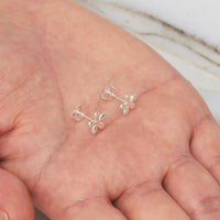 Silver Plated Flower Stud Earrings