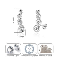 Silver Plated Four Stone Climber Earrings Created With Zircondia® Crystals