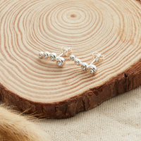 Silver Plated Four Stone Climber Earrings Created With Zircondia® Crystals