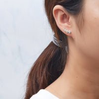 Silver Plated Four Stone Climber Earrings Created With Zircondia® Crystals