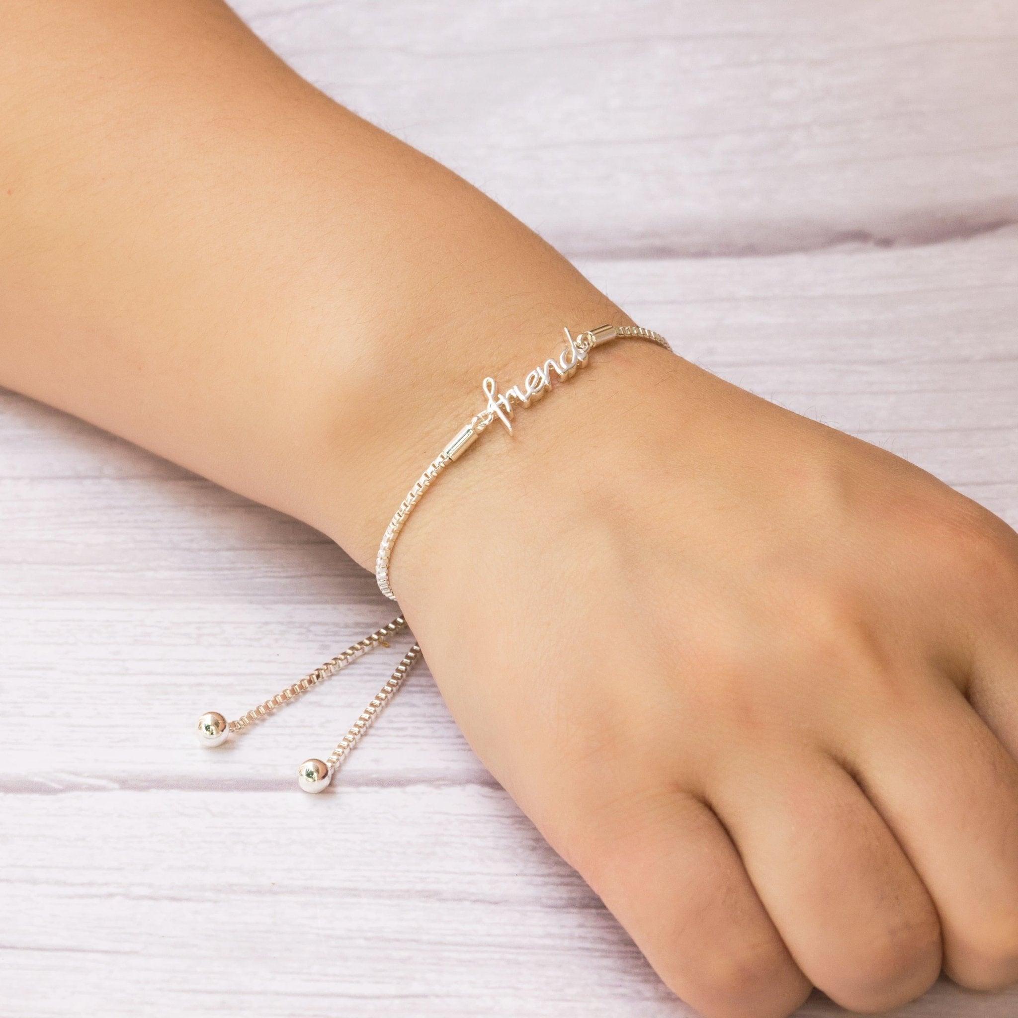 Silver Plated Friend Bracelet Created with Zircondia® Crystals