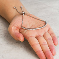 Silver Plated Friendship Bracelet Created with Zircondia® Crystals