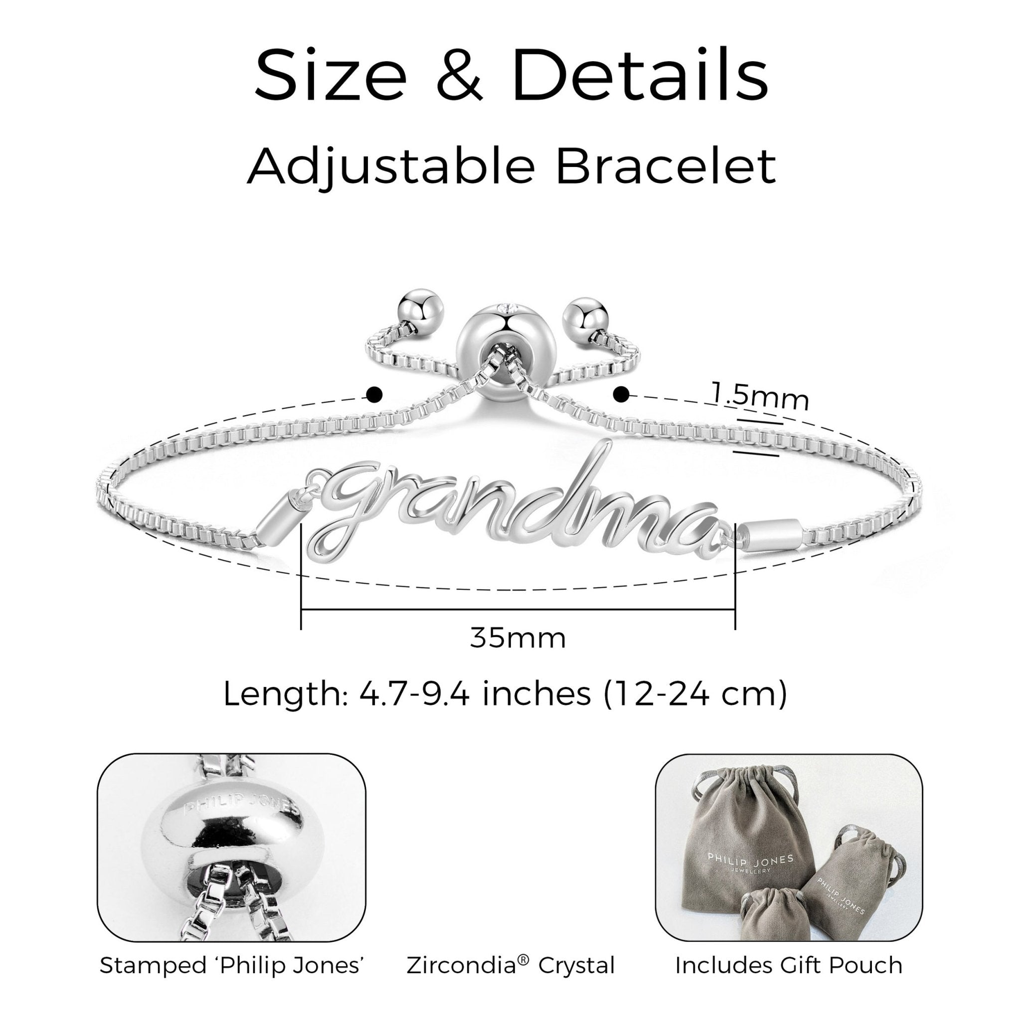 Silver Plated Grandma Bracelet Created with Zircondia® Crystals