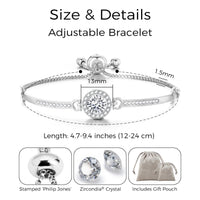 Silver Plated Halo Friendship Bracelet Created with Zircondia® Crystals